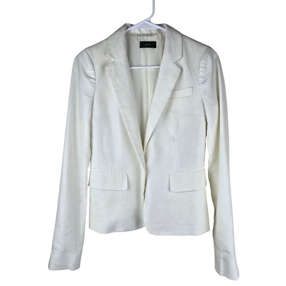 Joseph White Linen Stretch Blazer Jacket Womens Size Small 36 Single Button - Picture 1 of 10
